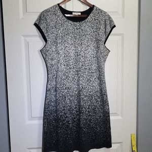 𝅺LONDON Times Stretch‎ Ombre Black & White Cap Sleeve Sweater Dress